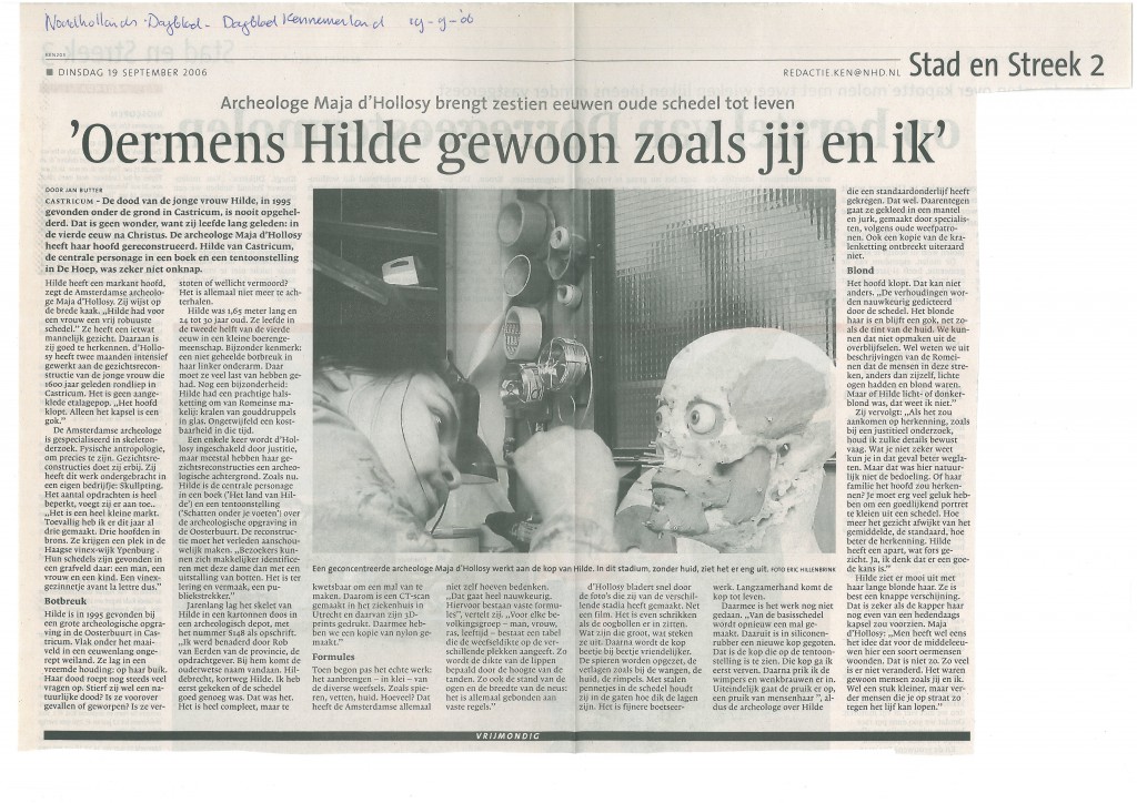 Noord Hollands Dagblad, 19-09-2006 Hilde