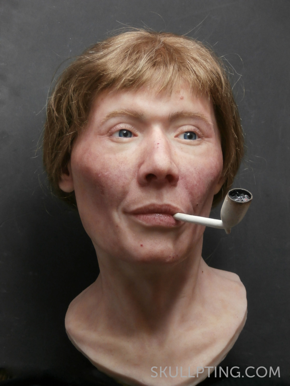The finished facial reconstruction.